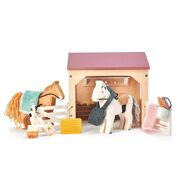 Houten Paardenstal met 2 pony's voor poppenhuis - Tender Leaf 4608165